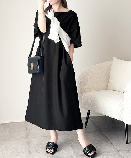 セール】洗練された大人のカジュアル♪スクエアネックラグラン