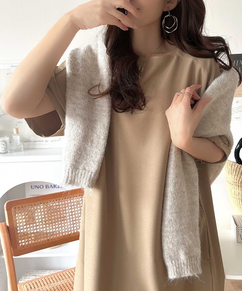 セール】洗練された大人のカジュアル♪スクエアネックラグラン