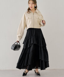 Chico | ティアードシアーコットンフレアロングスカート(スカート)