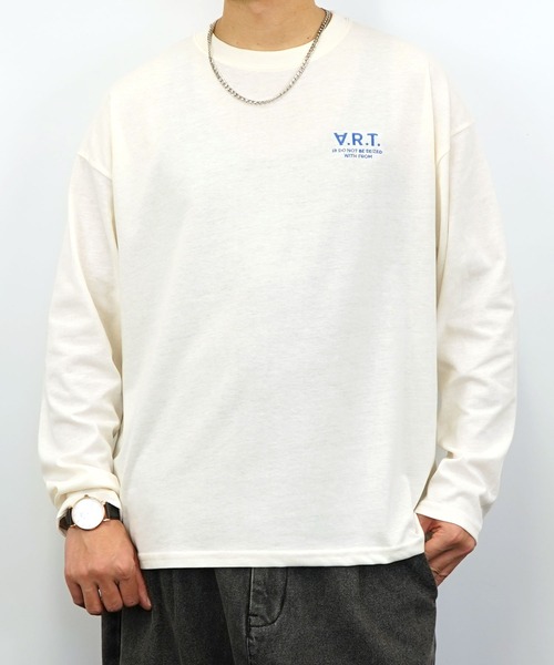 Burner(バーナー)の「【GROOVY STORE】ワイドシルエット ワンポイント刺繍ロングスリーブTシャツ(Tシャツ/カットソー・メンズ・ブラック/ブラック系その他2/グレイッシュベージュ/ブルー系その他2/オフホワイト/ホワイト系その他2/ダークグリーン/スミクロ/ミント/ネイビー/ブルー系その他/ホワイト・M/L/LL)」の4枚目の写真