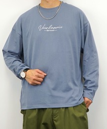 【GROOVY STORE】ワイドシルエット ワンポイント刺繍ロングスリーブTシャツ
