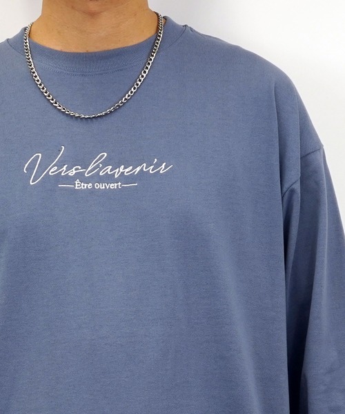 Burner(バーナー)の「【GROOVY STORE】ワイドシルエット ワンポイント刺繍ロングスリーブTシャツ(Tシャツ/カットソー・メンズ・ブラック/ブラック系その他2/グレイッシュベージュ/ブルー系その他2/オフホワイト/ホワイト系その他2/ダークグリーン/スミクロ/ミント/ネイビー/ブルー系その他/ホワイト・M/L/LL)」の14枚目の写真