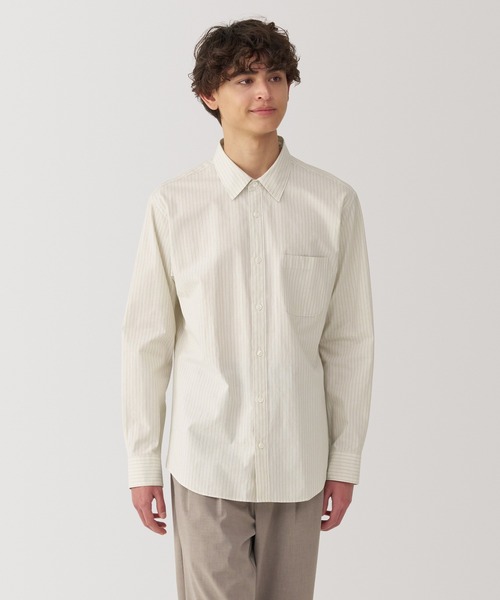 無印良品（ムジルシリョウヒン）の「紳士　洗いざらしブロード長袖シャツ（シャツ/ブラウス・メンズ・サックスブルー/ブラック/ホワイト/ライトピンク/ライトベージュ/ベージュ系/ブルー系・S/M/L/XL）」の5枚目の写真