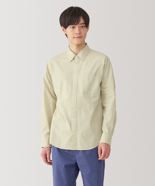 無印良品（ムジルシリョウヒン）の「紳士　洗いざらしブロード長袖シャツ（シャツ/ブラウス・メンズ・サックスブルー/ブラック/ホワイト/ライトピンク/ライトベージュ/ベージュ系/ブルー系・S/M/L/XL）」の4枚目の写真