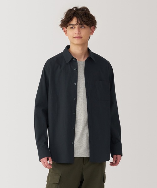 無印良品（ムジルシリョウヒン）の「紳士　洗いざらしブロード長袖シャツ（シャツ/ブラウス・メンズ・サックスブルー/ブラック/ホワイト/ライトピンク/ライトベージュ/ベージュ系/ブルー系・S/M/L/XL）」の3枚目の写真