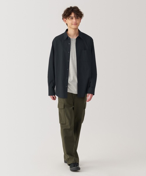 無印良品（ムジルシリョウヒン）の「紳士　洗いざらしブロード長袖シャツ（シャツ/ブラウス・メンズ・サックスブルー/ブラック/ホワイト/ライトピンク/ライトベージュ/ベージュ系/ブルー系・S/M/L/XL）」の20枚目の写真