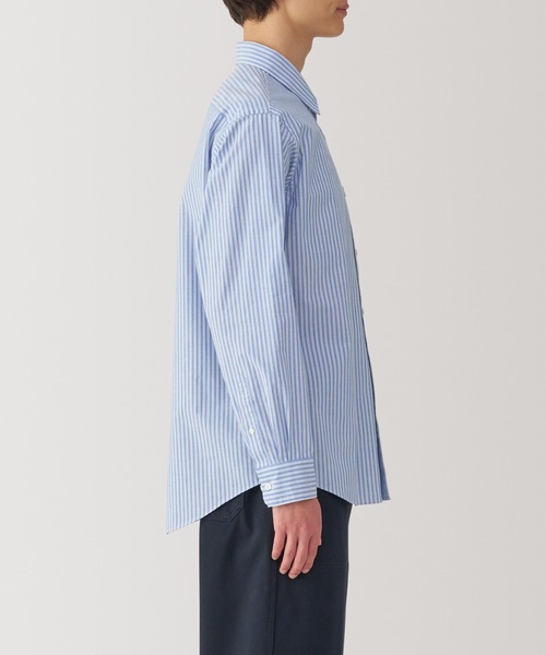 無印良品（ムジルシリョウヒン）の「紳士　洗いざらしブロード長袖シャツ（シャツ/ブラウス・メンズ・サックスブルー/ブラック/ホワイト/ライトピンク/ライトベージュ/ベージュ系/ブルー系・S/M/L/XL）」の11枚目の写真