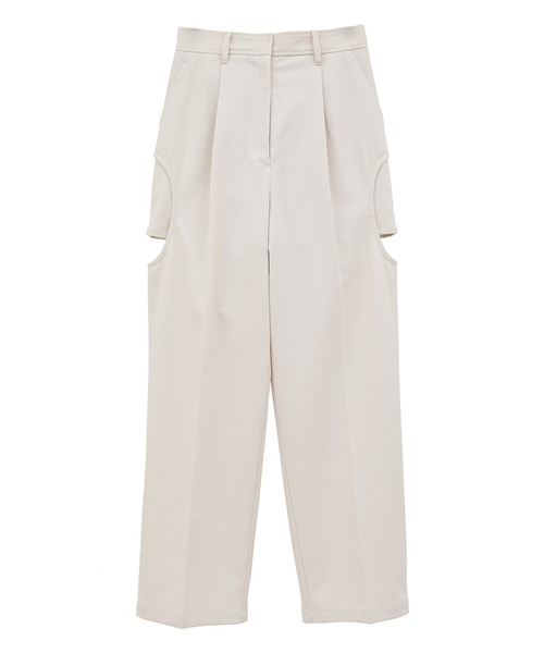 CLANE(クラネ)の「【CLANE/クラネ】SIDE CIRCLE CUT PANTS/サイドサークルカットパンツ(その他パンツ・レディース・ブラック/ホワイト・0/1)」の2枚目の写真