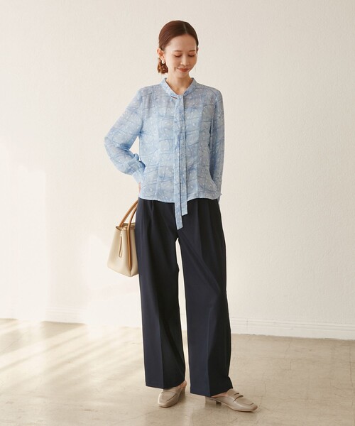 ROPE' PICNIC(ロペピクニック)の「【YOKU MOKU/ヨックモック×ROPE' PICNIC】リボンブラウス(シャツ/ブラウス・レディース・キナリ/ブルー系その他4・38)」の12枚目の写真