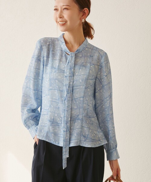 ROPE' PICNIC(ロペピクニック)の「【YOKU MOKU/ヨックモック×ROPE' PICNIC】リボンブラウス(シャツ/ブラウス・レディース・キナリ/ブルー系その他4・38)」の17枚目の写真