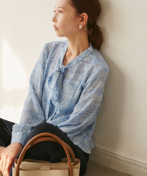 ROPE' PICNIC(ロペピクニック)の「【YOKU MOKU/ヨックモック×ROPE' PICNIC】リボンブラウス(シャツ/ブラウス・レディース・キナリ/ブルー系その他4・38)」の19枚目の写真