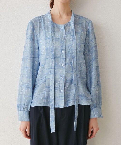 ROPE' PICNIC(ロペピクニック)の「【YOKU MOKU/ヨックモック×ROPE' PICNIC】リボンブラウス(シャツ/ブラウス・レディース・キナリ/ブルー系その他4・38)」の21枚目の写真