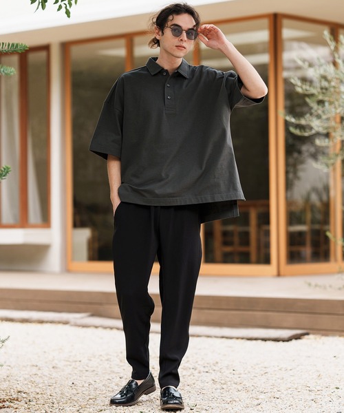 CAMBIO（カンビオ）の「mp13291-ストレッチサルエルテーパードパンツ（その他パンツ・メンズ・ブラック/オリーブ/アイボリー/グレイッシュベージュ・M/L/XL）」の7枚目の写真