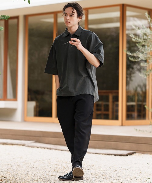 CAMBIO（カンビオ）の「mp13291-ストレッチサルエルテーパードパンツ（その他パンツ・メンズ・ブラック/オリーブ/アイボリー/グレイッシュベージュ・M/L/XL）」の8枚目の写真