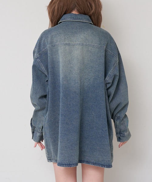 RAY CASSIN（レイカズン）の「ワークデニムミドルシャツ（シャツ/ブラウス・レディース・ブルー/スカイブルー/ベージュ・FREE）」の14枚目の写真