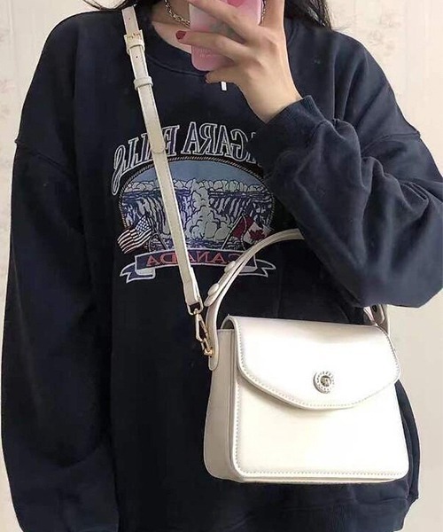 c.u.l（シーユーエル）の「レトロ 2WAY スクエア ショルダーバッグ cula1077（ハンドバッグ・レディース・アイボリー/ブラック・FREE）」の11枚目の写真