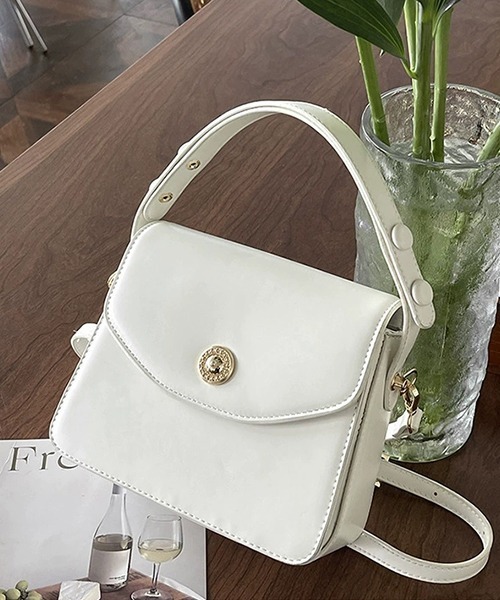 c.u.l（シーユーエル）の「レトロ 2WAY スクエア ショルダーバッグ cula1077（ハンドバッグ・レディース・アイボリー/ブラック・FREE）」の14枚目の写真