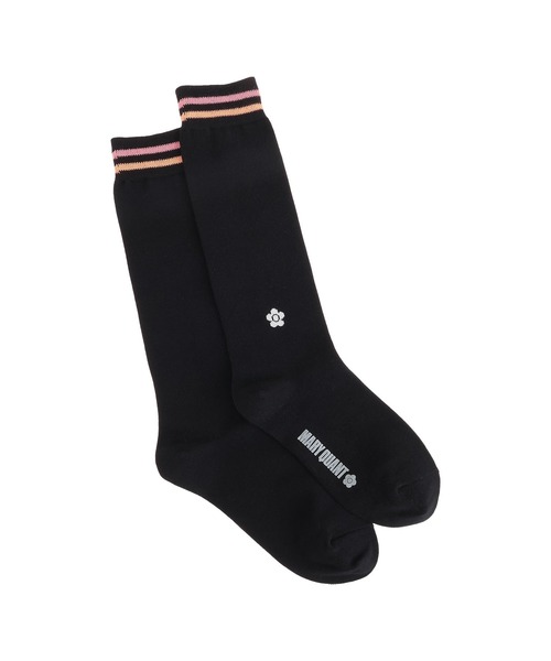 MARY QUANT(マリークワント)の「カラーラインハイ ソックス(ソックス/靴下・レディース・ブラック/パープル/ネイビー/ホワイト・FREE)」の5枚目の写真