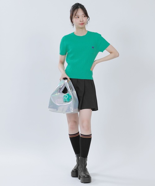 MARY QUANT(マリークワント)の「カラーラインハイ ソックス(ソックス/靴下・レディース・ブラック/パープル/ネイビー/ホワイト・FREE)」の8枚目の写真