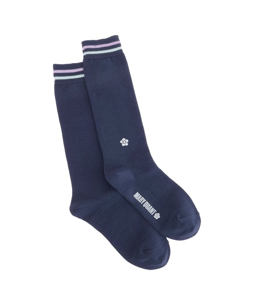 MARY QUANT(マリークワント)の「カラーラインハイ ソックス(ソックス/靴下・レディース・ブラック/パープル/ネイビー/ホワイト・FREE)」の13枚目の写真