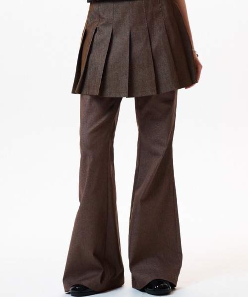 ★LUVISTRUE★IM DENIM PLEATS SKIRT PANTS(BLACK)★正規品/人気 セール】IM DENIM PLEATS SKIRT PANTS(デニムパンツ