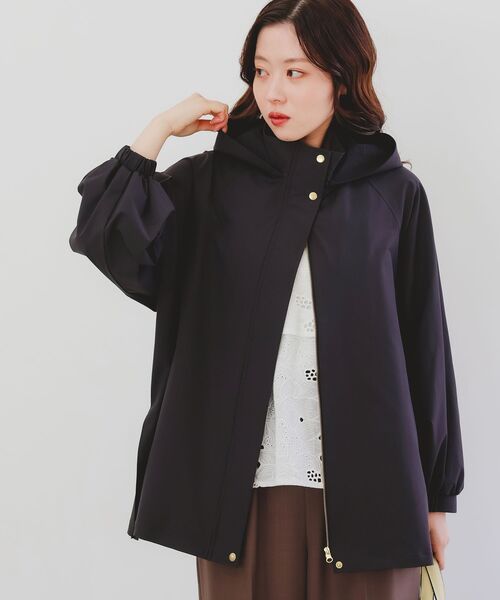 le.coeur blanc（ルクールブラン）の「サーブルクロスフードブルゾン（ブルゾン・レディース・ベージュ/ダークグレー・38）」の6枚目の写真