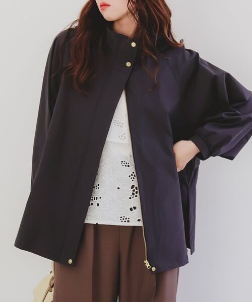 le.coeur blanc（ルクールブラン）の「サーブルクロスフードブルゾン（ブルゾン・レディース・ベージュ/ダークグレー・38）」の8枚目の写真