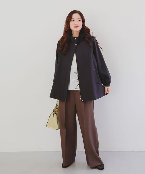 le.coeur blanc（ルクールブラン）の「サーブルクロスフードブルゾン（ブルゾン・レディース・ベージュ/ダークグレー・38）」の12枚目の写真