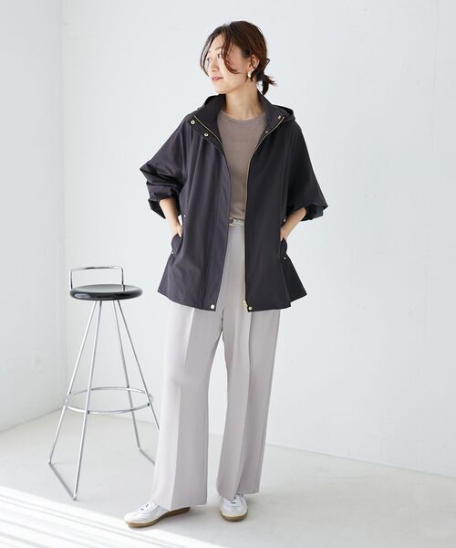 le.coeur blanc（ルクールブラン）の「サーブルクロスフードブルゾン（ブルゾン・レディース・ベージュ/ダークグレー・38）」の17枚目の写真