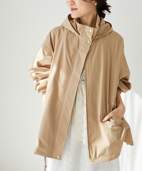 le.coeur blanc（ルクールブラン）の「サーブルクロスフードブルゾン（ブルゾン・レディース・ベージュ/ダークグレー・38）」の20枚目の写真