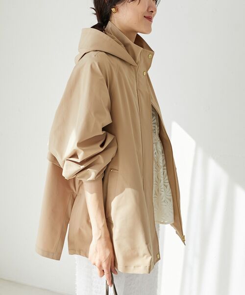 le.coeur blanc（ルクールブラン）の「サーブルクロスフードブルゾン（ブルゾン・レディース・ベージュ/ダークグレー・38）」の21枚目の写真