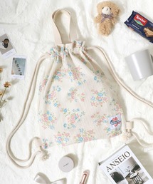 JEMORGAN（ジェーイーモーガン）の「JEMORGAN （ジェーイーモーガン）花柄ハート柄ワッフルサーマル巾着バッグ/ナップサック レディース（バックパック/リュック）」