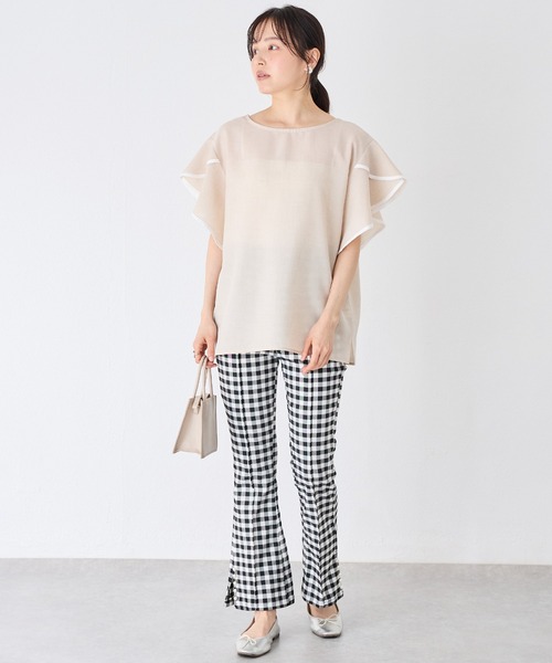 INCEDE（インシード）の「サイドパール ストレッチギンガムチェックパンツ（その他パンツ・レディース・ブラック・M/L/LL）」の16枚目の写真
