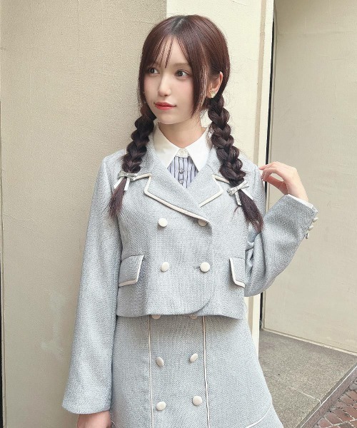 F i.n.t（フィント）の「ラビットカラーストライプシャツ/fint　フィント（シャツ/ブラウス・レディース・ホワイト×グリーン/ホワイト×ブルー・FREE）」の3枚目の写真