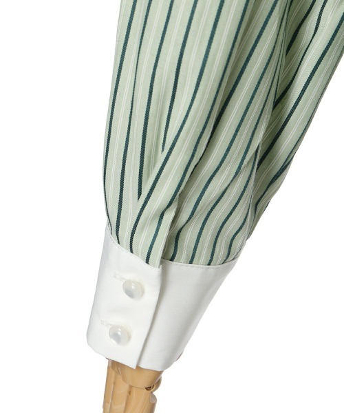 F i.n.t（フィント）の「ラビットカラーストライプシャツ/fint　フィント（シャツ/ブラウス・レディース・ホワイト×グリーン/ホワイト×ブルー・FREE）」の14枚目の写真