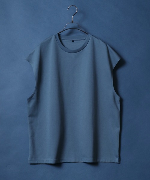 ANPAS（アンパス）の「Dry Ponte Fabric Sleeveless Shirt/ドライポンチ ノースリーブシャツ タンクトップ カットソー メンズ レディース（タンクトップ・メンズ・ブラック/カーキ/ブルー/ホワイト/チャコール/ベージュ・M/L/LL）」の6枚目の写真