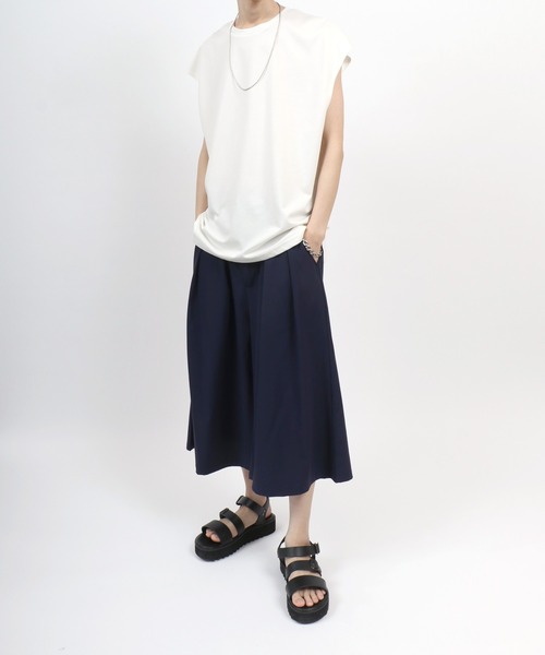 ANPAS（アンパス）の「Dry Ponte Fabric Sleeveless Shirt/ドライポンチ ノースリーブシャツ タンクトップ カットソー メンズ レディース（タンクトップ・メンズ・ブラック/カーキ/ブルー/ホワイト/チャコール/ベージュ・M/L/LL）」の9枚目の写真