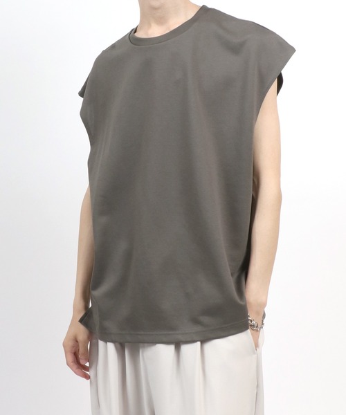 ANPAS（アンパス）の「Dry Ponte Fabric Sleeveless Shirt/ドライポンチ ノースリーブシャツ タンクトップ カットソー メンズ レディース（タンクトップ・メンズ・ブラック/カーキ/ブルー/ホワイト/チャコール/ベージュ・M/L/LL）」の20枚目の写真