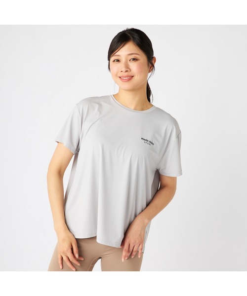 marie claire(マリ・クレール)の「Marie claire sports マリクレールスポーツ 半袖 Tシャツ 接触冷感 UVカット 紫外線対策 フレンチ袖風 スポーツシャツ(Tシャツ/カットソー・レディース・グレー/ブルー/ブラック/ピンク・LL/L/M)」の2枚目の写真