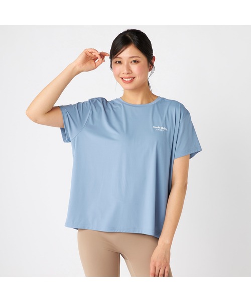 marie claire(マリ・クレール)の「Marie claire sports マリクレールスポーツ 半袖 Tシャツ 接触冷感 UVカット 紫外線対策 フレンチ袖風 スポーツシャツ(Tシャツ/カットソー・レディース・グレー/ブルー/ブラック/ピンク・LL/L/M)」の3枚目の写真