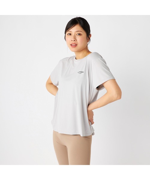 marie claire(マリ・クレール)の「Marie claire sports マリクレールスポーツ 半袖 Tシャツ 接触冷感 UVカット 紫外線対策 フレンチ袖風 スポーツシャツ(Tシャツ/カットソー・レディース・グレー/ブルー/ブラック/ピンク・LL/L/M)」の14枚目の写真
