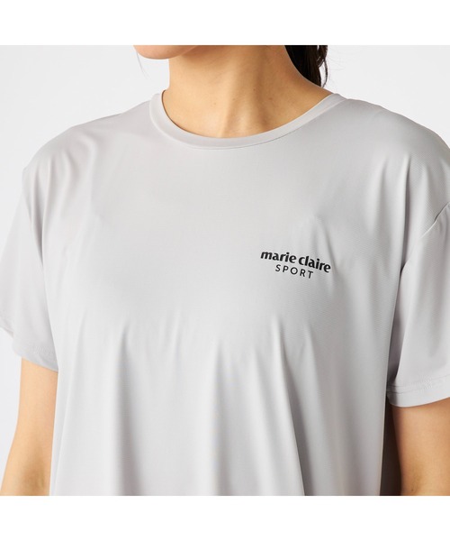 marie claire(マリ・クレール)の「Marie claire sports マリクレールスポーツ 半袖 Tシャツ 接触冷感 UVカット 紫外線対策 フレンチ袖風 スポーツシャツ(Tシャツ/カットソー・レディース・グレー/ブルー/ブラック/ピンク・LL/L/M)」の21枚目の写真