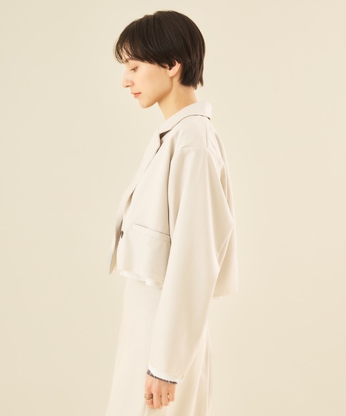 Muscat(マスカット)の「【セットアップ可!】カットオフデザインショートジャケット(その他アウター・レディース・クリーム/ブラック/ライトグレー・F)」の5枚目の写真