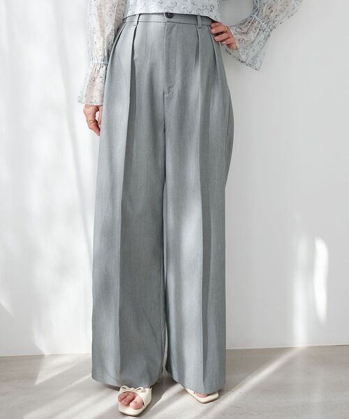 MAJESTIC LEGON（マジェスティックレゴン）の「センタープレスタックワイドパンツ（その他パンツ・レディース・ピンク/キャメル/グレー/ブラック・SMALL/MEDIUM）」の2枚目の写真