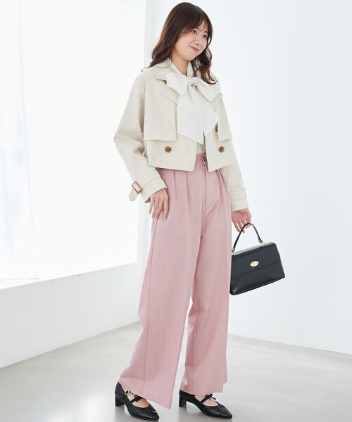 MAJESTIC LEGON（マジェスティックレゴン）の「センタープレスタックワイドパンツ（その他パンツ・レディース・ピンク/キャメル/グレー/ブラック・SMALL/MEDIUM）」の7枚目の写真