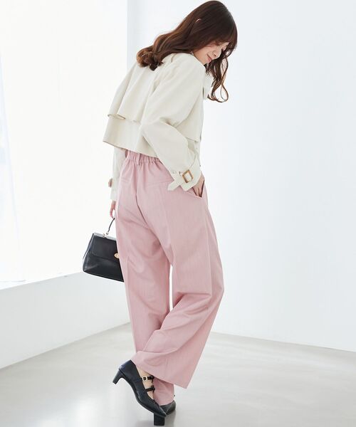 MAJESTIC LEGON（マジェスティックレゴン）の「センタープレスタックワイドパンツ（その他パンツ・レディース・ピンク/キャメル/グレー/ブラック・SMALL/MEDIUM）」の8枚目の写真