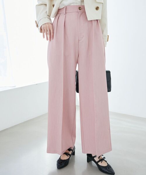 MAJESTIC LEGON（マジェスティックレゴン）の「センタープレスタックワイドパンツ（その他パンツ・レディース・ピンク/キャメル/グレー/ブラック・SMALL/MEDIUM）」の9枚目の写真