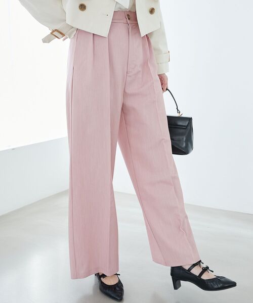 MAJESTIC LEGON（マジェスティックレゴン）の「センタープレスタックワイドパンツ（その他パンツ・レディース・ピンク/キャメル/グレー/ブラック・SMALL/MEDIUM）」の10枚目の写真