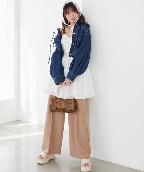 MAJESTIC LEGON（マジェスティックレゴン）の「センタープレスタックワイドパンツ（その他パンツ・レディース・ピンク/キャメル/グレー/ブラック・SMALL/MEDIUM）」の13枚目の写真