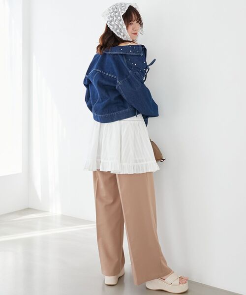 MAJESTIC LEGON（マジェスティックレゴン）の「センタープレスタックワイドパンツ（その他パンツ・レディース・ピンク/キャメル/グレー/ブラック・SMALL/MEDIUM）」の15枚目の写真